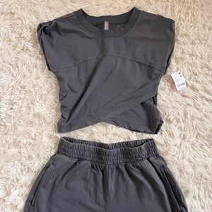 Free People FP Movement Grey Set - Crop Top and Joggers